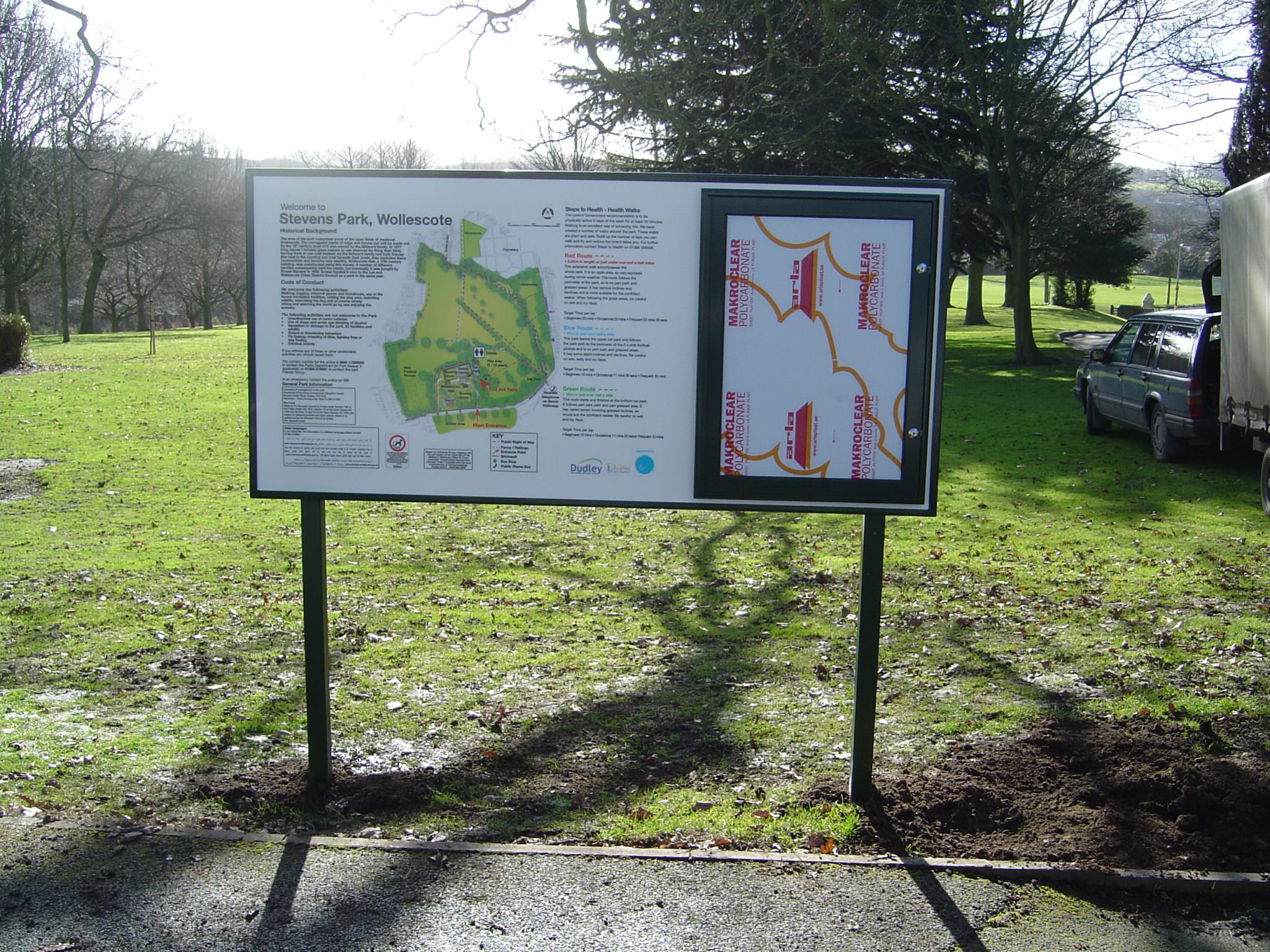 Signs for parks and public open spaces Entrance, interpretation